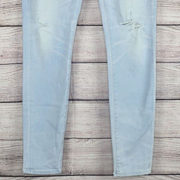 Citizens of Humanity Rocket High Rise Skinny Lightwash Distressed Denim Jeans - Picture 4 of 9